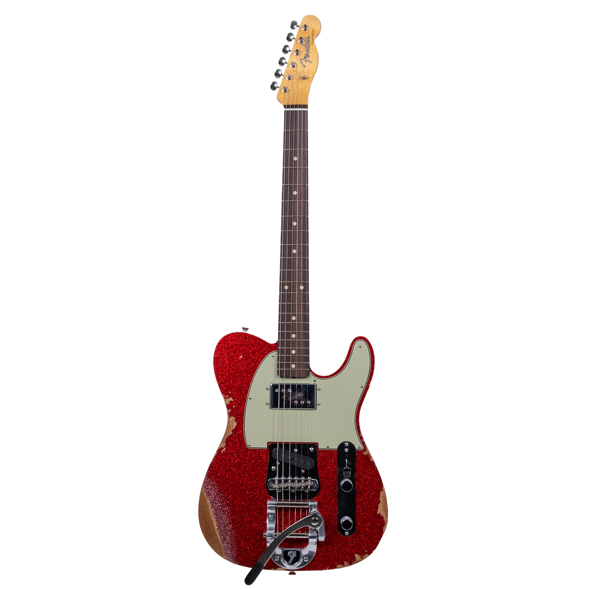 Fender Custom Shop 1960 Telecaster Custom HS Heavy Relic Bigsby Red Sparkle Elektro Gitar